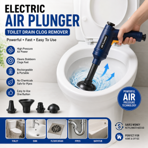 Electric Air Plunger Toilet Drain Clog Remover for clearing clogged toilets, sinks, and household drain pipes