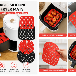 Reusable Silicone Air Fryer Mat non-stick baking liner for air fryer basket